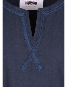 Albrecht lange middeleeuwse tuniek, donkerblauw 2