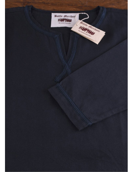Túnica medieval larga Albrecht, azul oscuro