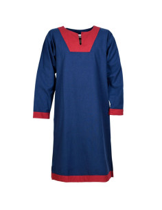 Vallentin lange middeleeuwse tuniek, blauw