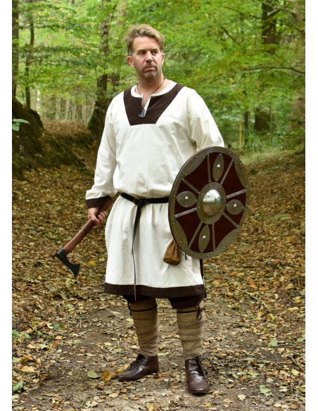 Túnica medieval larga Vallentin, blanca