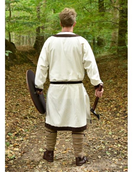 Túnica medieval larga Vallentin, blanca