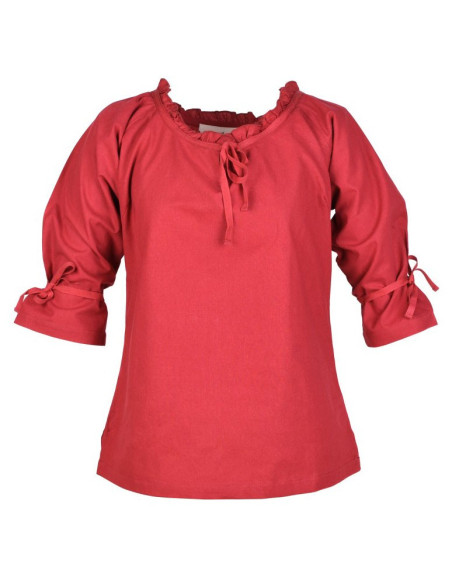 Blusa medieval mujer Birga, rojo