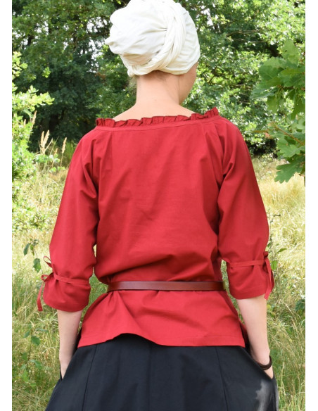 Blusa medieval mujer Birga, rojo