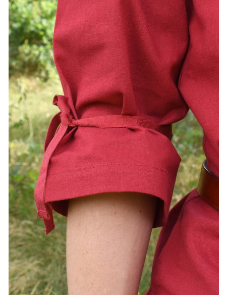Middeleeuwse blouse vrouw Birga, rood