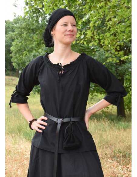 Blusa medieval mujer Birga, negro Blusa medieval mujer Birga, negro