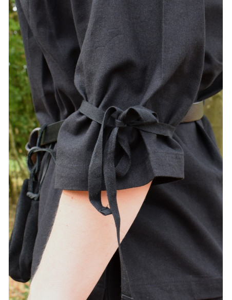 Mittelalterliche Damenbluse Birga, schwarz
