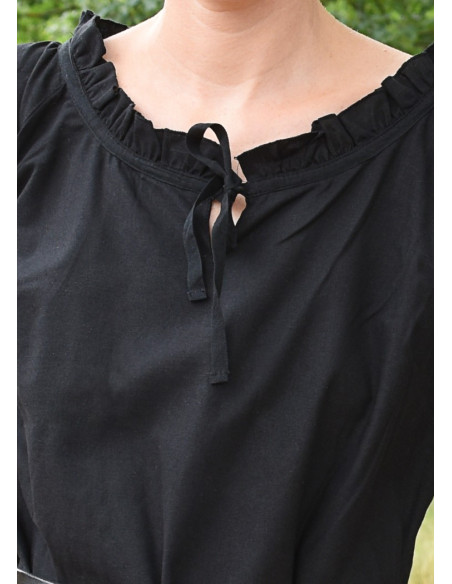 Middelalderbluse kvinde Birga, sort