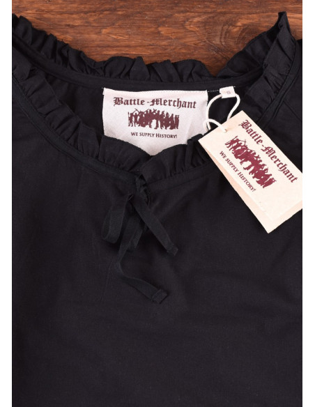 Middeleeuwse blouse vrouw Birga, zwart