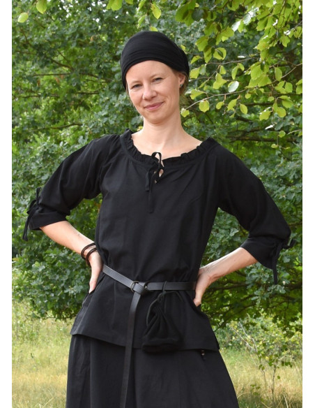 Blusa medieval mujer Birga, negro Blusa medieval mujer Birga, negro