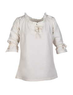 Middelalder bluse kvinde Birga, hvid