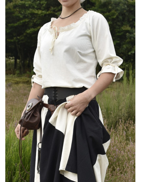 Middelalder bluse kvinde Birga, hvid