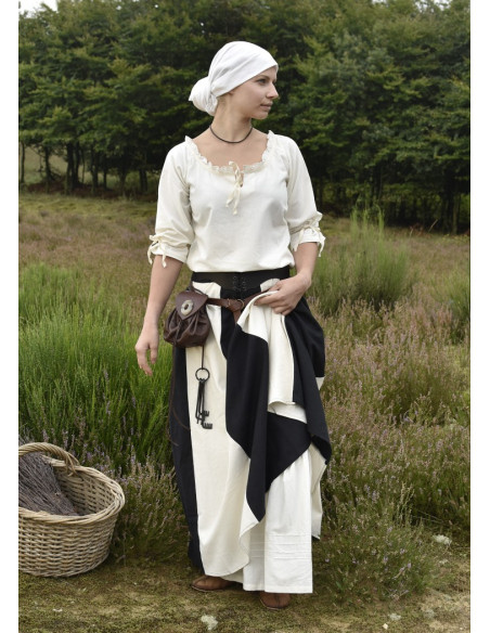 Middelalder bluse kvinde Birga, hvid