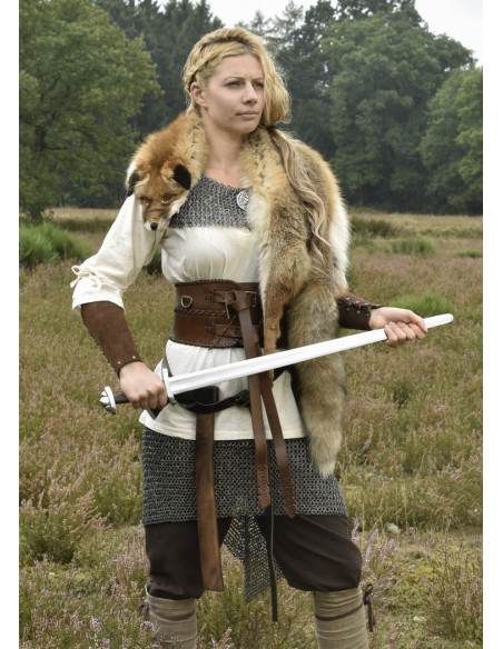 Middelalder bluse kvinde Birga, hvid