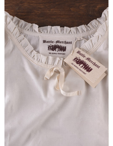 Middeleeuwse blouse voor dames Birga, wit