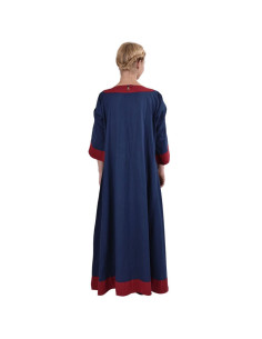 Mittelalterkleid Gudrun, blau-rot 2