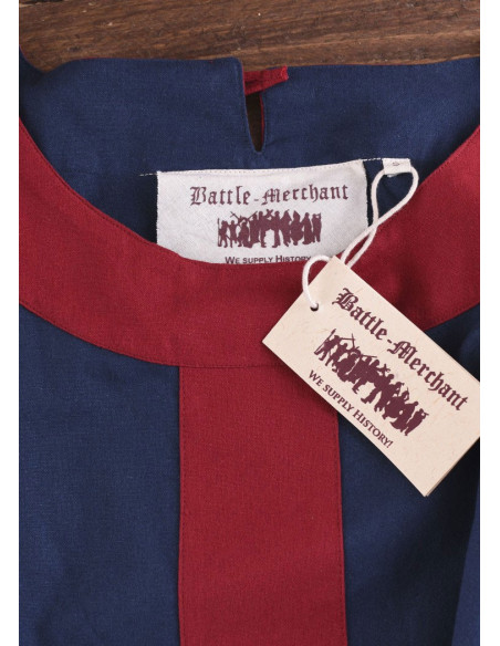 Middeleeuwse jurk Gudrun, blauw-rood