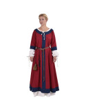 Gudrun middelalderkjole, rød-blå