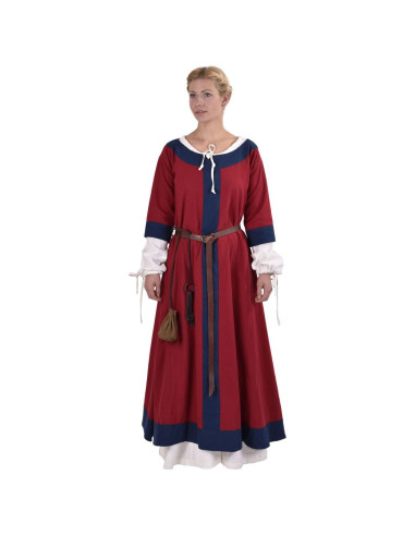 Gudrun middelalderkjole, rød-blå