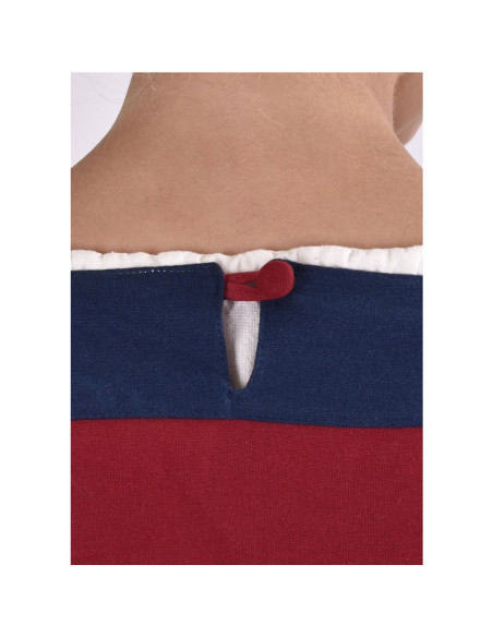 Gudrun middeleeuwse jurk, rood-blauw