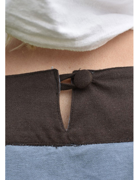 Vestido medieval Gudrun, gris-marrón