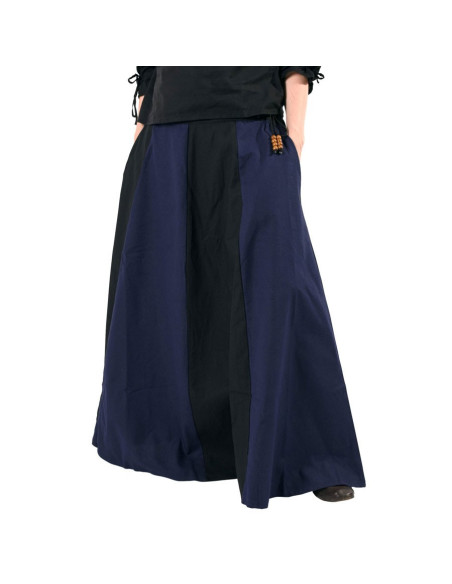 Falda medieval larga azul-negro Falda medieval larga azul-negro