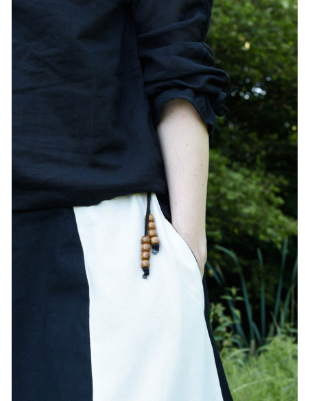 Falda medieval larga blanco-negro