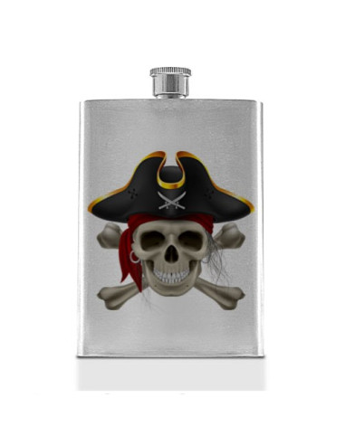 Piratenschädelflasche aus Edelstahl