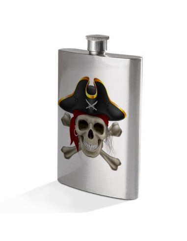 Piratenschädelflasche aus Edelstahl