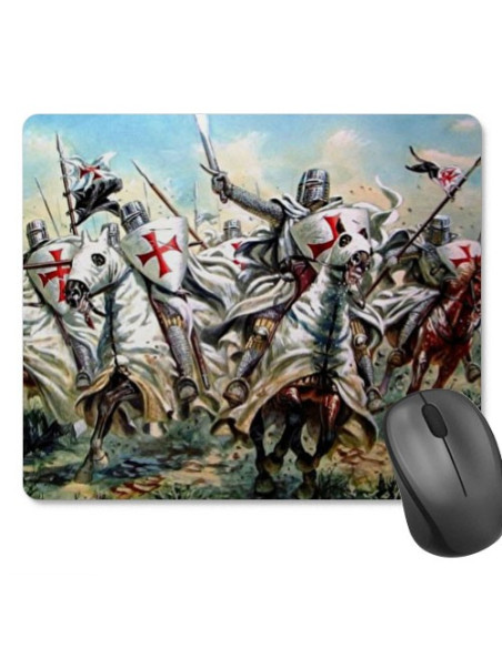 Knights Templar rektangulær musemåtte (23,5x19,5 cm)