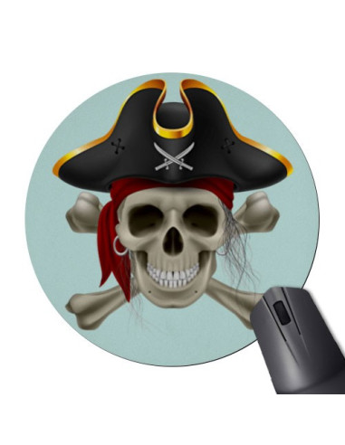Rundes Mauspad Piratenschädel