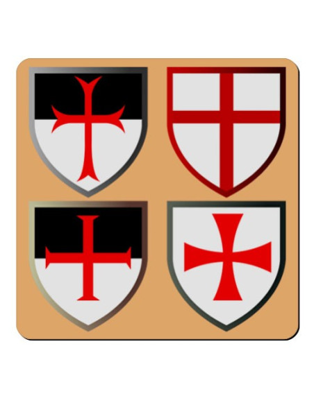 Magnet 4 Knights Templar Crosses (7,4 x 7,4 cm.)