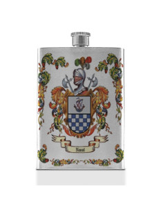 Personalisierte Flasche mit Wappenschild mit 1 Nachnamen 2