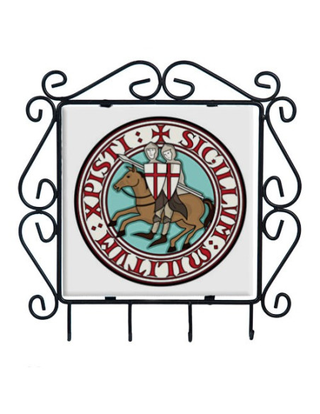 Colgador de llaves caballeros templarios color en forja