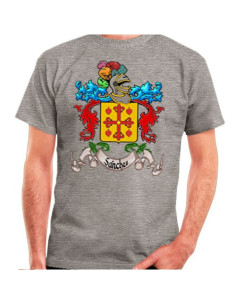 Gepersonaliseerde T-shirt met heraldisch schild 1 achternaam