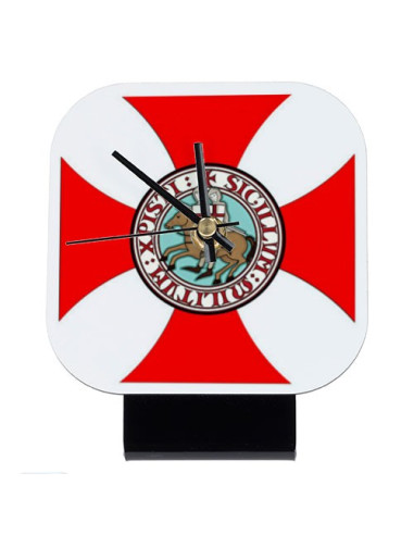 Reloj de mesa Cuadrado Caballeros Templarios (12x12 cms.)