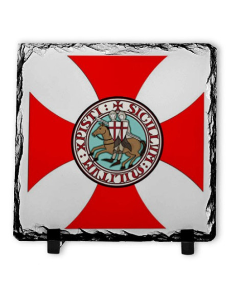 Escudo Caballeros Templarios sobre Piedra de Pizarra (20x20 cms.)