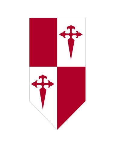 Estandarte medieval Cuartelado Cruz de Santiago