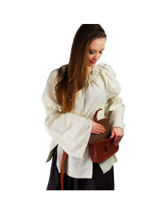 Blusa medieval clásica, crema