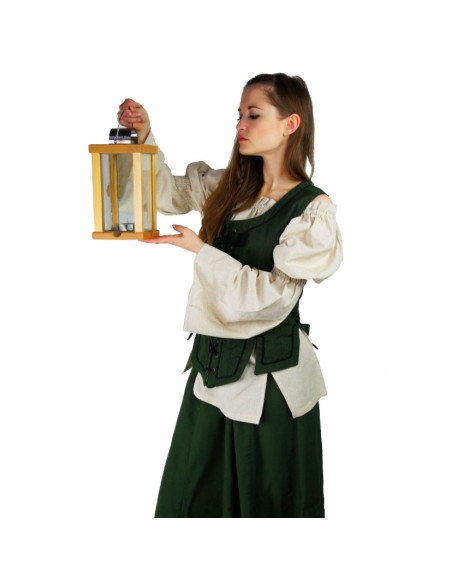 Blusa medieval clásica, crema