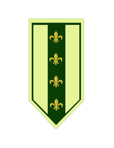 Mittelalterliches grünes Fleur de Lis Banner