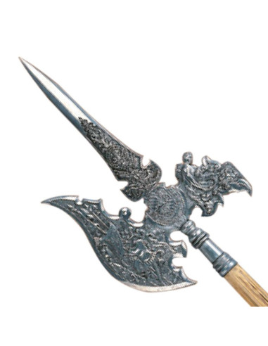 Arma decorativa sin filo Réplica de Alabarda Alemana del Siglo XI de 202 cm de Madera y Metal 