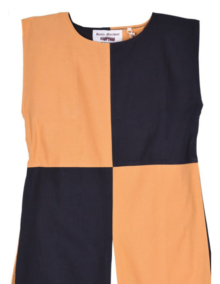 Mittelalterlicher geviertelter Wappenrock senfgelb-schwarz