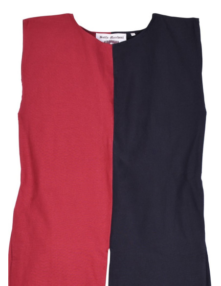 Rood-zwart tweedelig middeleeuws overkleed