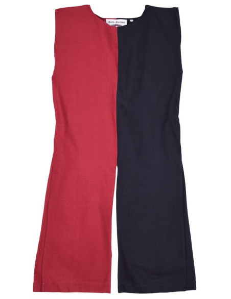 Rood-zwart tweedelig middeleeuws overkleed