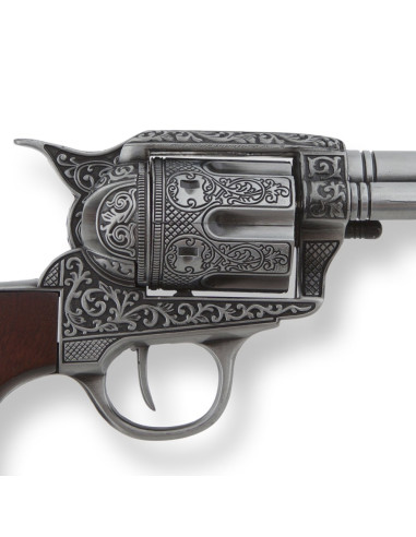 Revólver Colt 45 PeaceMaker decorado, 27 cms.