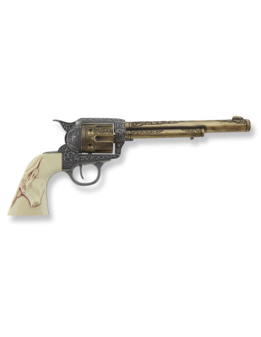 Revólver Colt 45 PeaceMaker largo cachas búfalo, 27 cms.