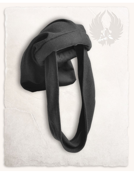 Gorro Medieval Rafael en negro, Unisex