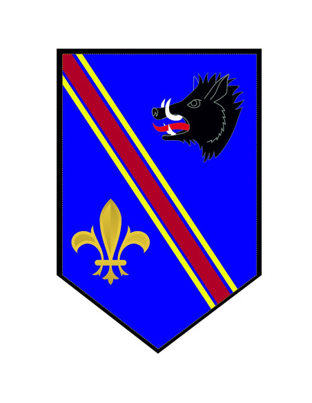 Mittelalterliches Wildschweinbanner mit Fleur de Lis