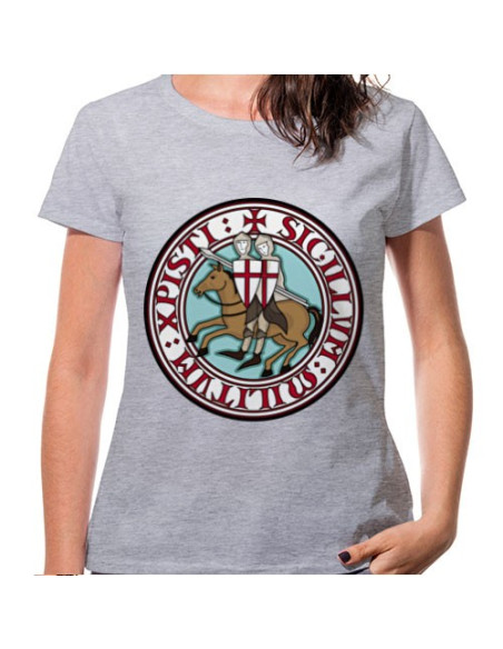 T-shirt Kvinde Grå Tempelridderne, kortærmet