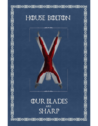 Estandarte Juego de Tronos House Bolton (75x115 cms.)